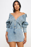 Denim Allure Button-Down Dress