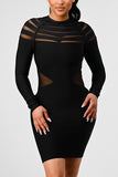 Alexis sheer cut out long sleeve bandage dress