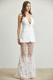 Glam Sequin & Feather Blazer Set