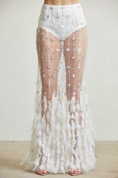 Glam Sequin & Feather Blazer Set