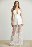 Glam Sequin & Feather Blazer Set