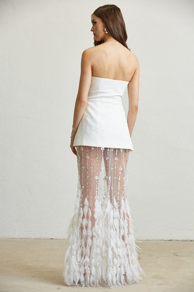 Glam Sequin & Feather Blazer Set